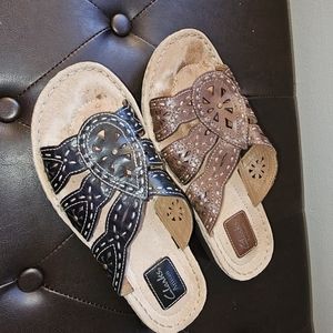 TWO PAIRS of Clarks Sandals